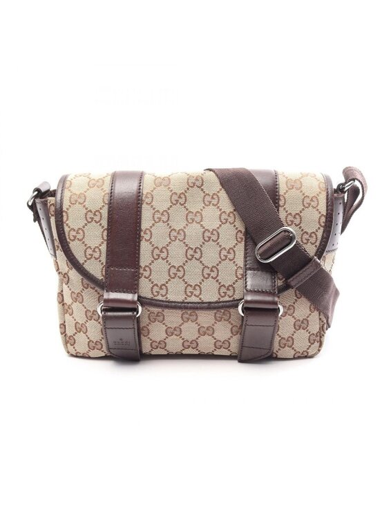 Gucci Handbags - Gucci Shoulder Bag GG Canvas Beige Brown